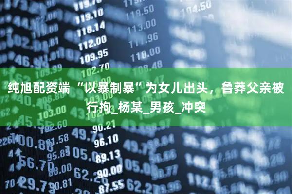 纯旭配资端 “以暴制暴”为女儿出头，鲁莽父亲被行拘_杨某_男孩_冲突